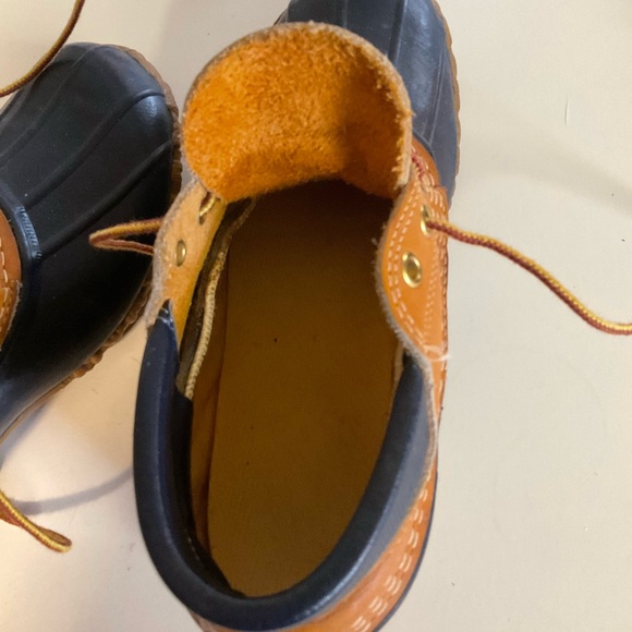 Vintage LL BEAN Maine Hunting Duck/Rain Shoes - Blue & Beige - Women’s Size 8 - Picture 7 of 8
